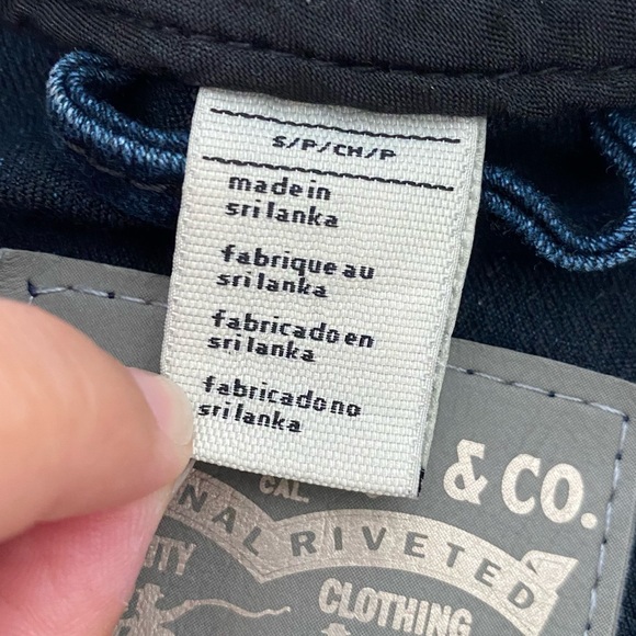 Levi Jean Jacket dark blue black sleeves Small - Picture 9 of 9